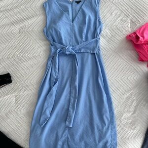 Ann Taylor Elegant Blue Sleeveless Dress